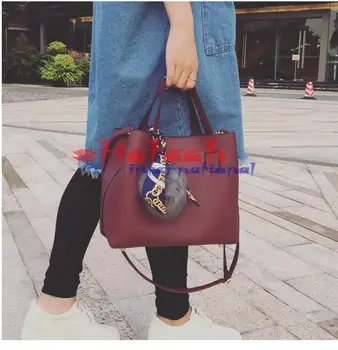 

by dhl or ems 20pcs Litchi Pattern PU Leather Women Handbag Two Pieces Shoulder Bag Girls Small Casual Shopping Women Bag