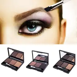 3 цвета глаз макияж бровей порошок макияжный набор бровей порошок Палитра зеркало коробке с щеткой