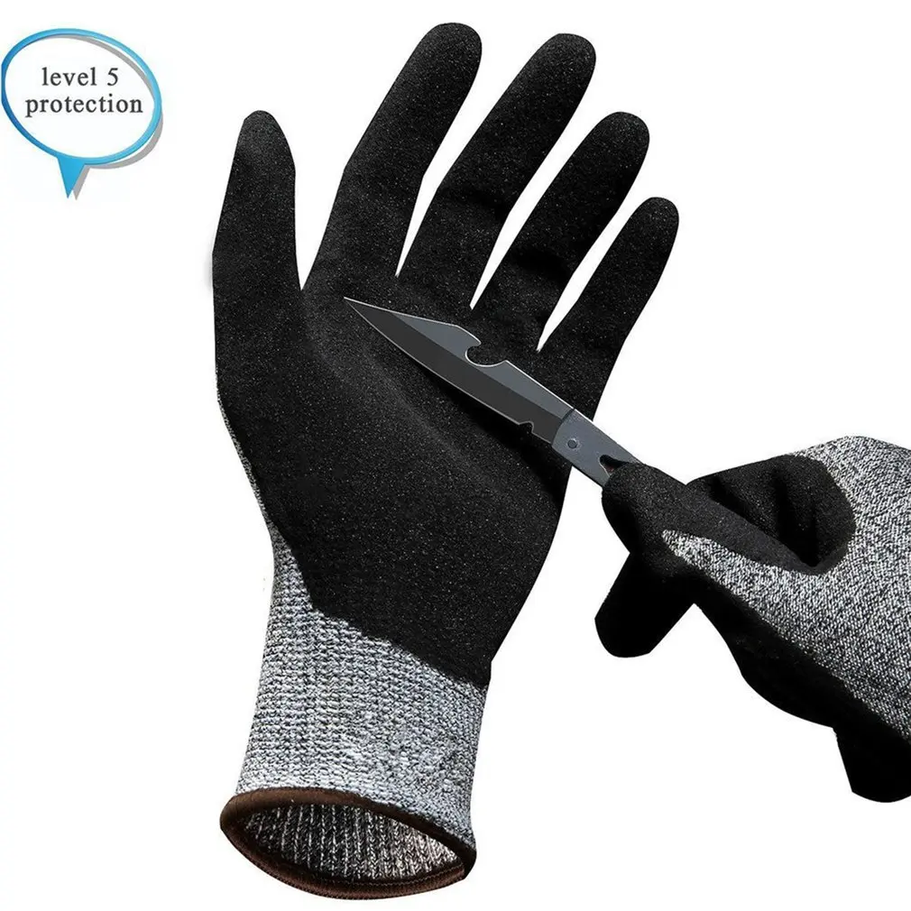

Safety 6 Pairs HPPE Anti cut gloves Cut-resistance gloves with PU on palm,cut level 5