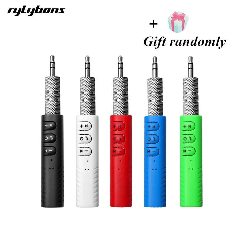 

Rylybons Car Bluetooth Aux jack Handsfree Music Receiver Bluetooth Aux Audio Receiver Adapter 4.1 Bluetooth HandsFree Car Kit