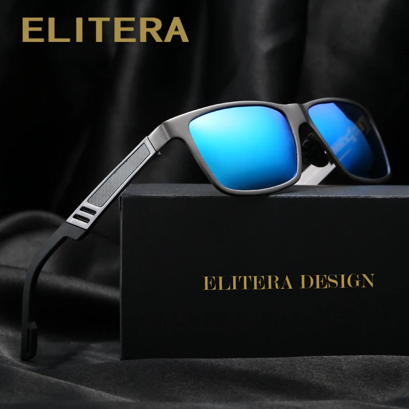 Мужские солнцезащитные очки ELITERA спортивные поляризационные алюминиевые для