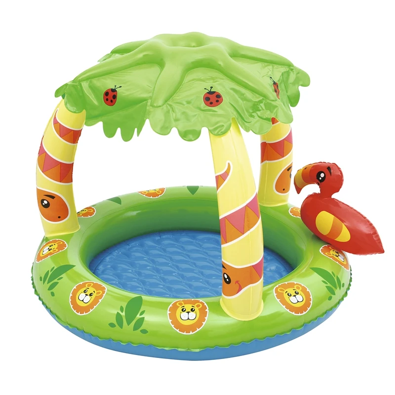 Inflatable Baby Jungle Play Pool Float Seat With Palm Tree Sunshade Swim Toys For Pool Kids Fun Water Raft Boia Piscina Inflatable Baby Jungle Play Pool Float Seat With Palm Tree Sunshade Swim Toys For Pool Kids Fun Water Raft Boia Piscina