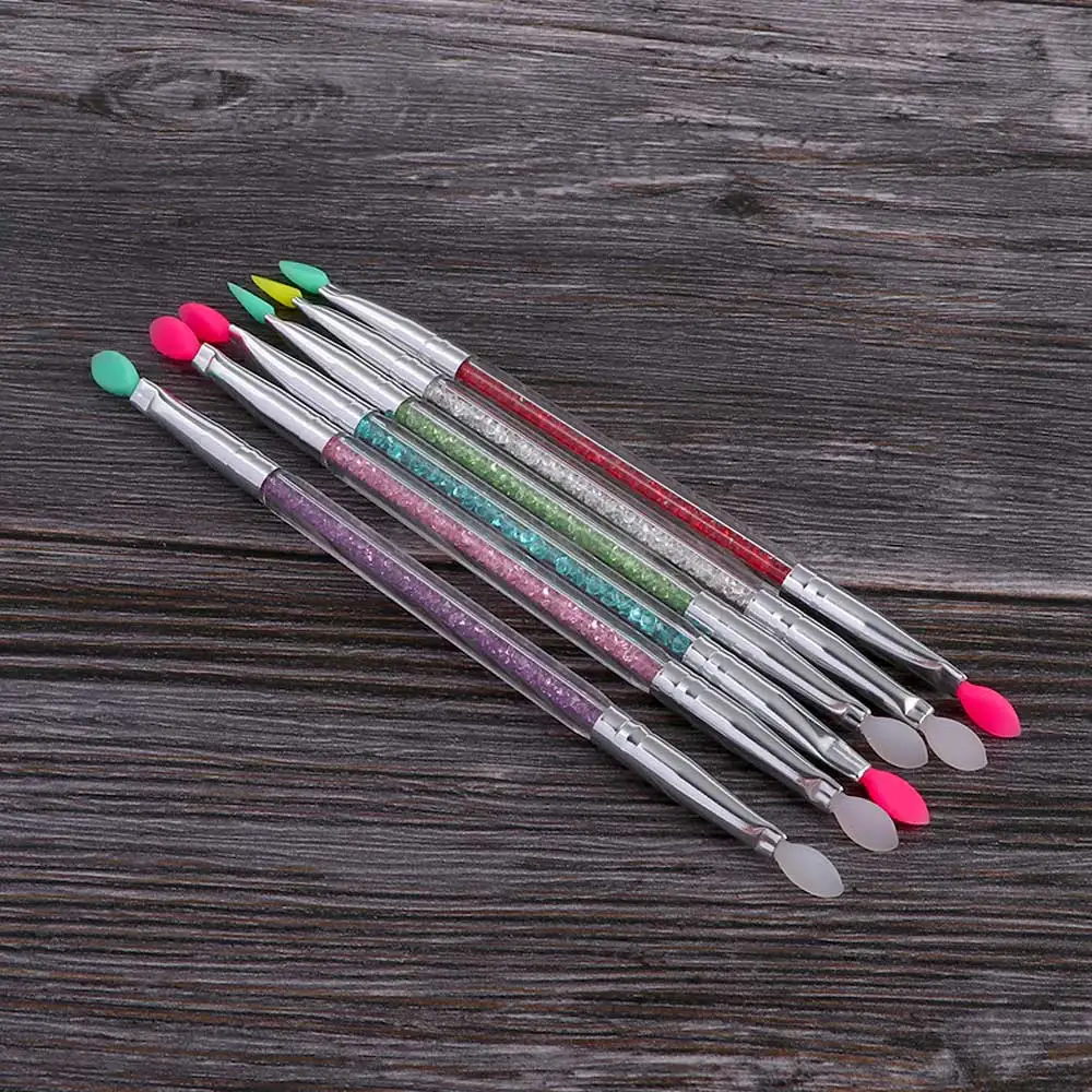 

1pcs Double Side Ended Soft Head End Silicone Makeup Brush Eyeshadow Brush Rhinestone Cosmetic Tools Mini Eyes Make Up Pen