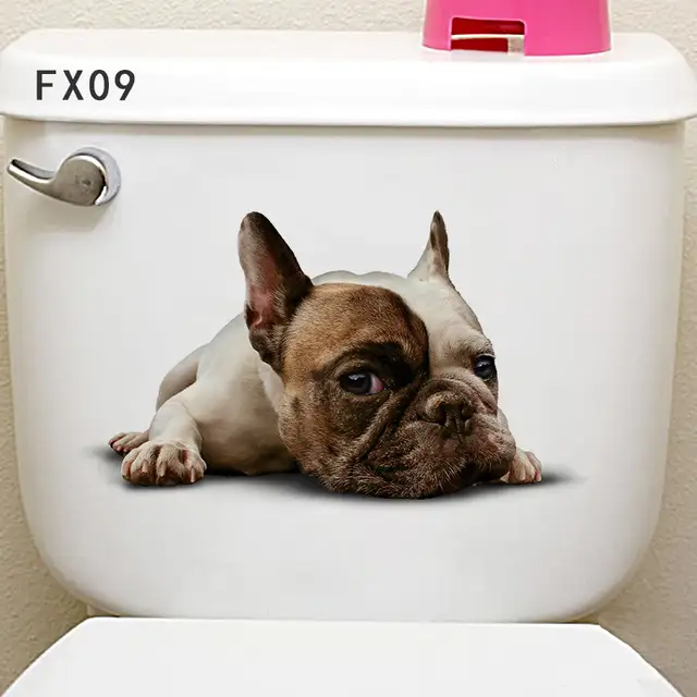 Cut Cat Dog Toliet Wall Stickers Eco Friendly Removable Waterproof Cut Cat Dog Toliet Wall Stickers Eco