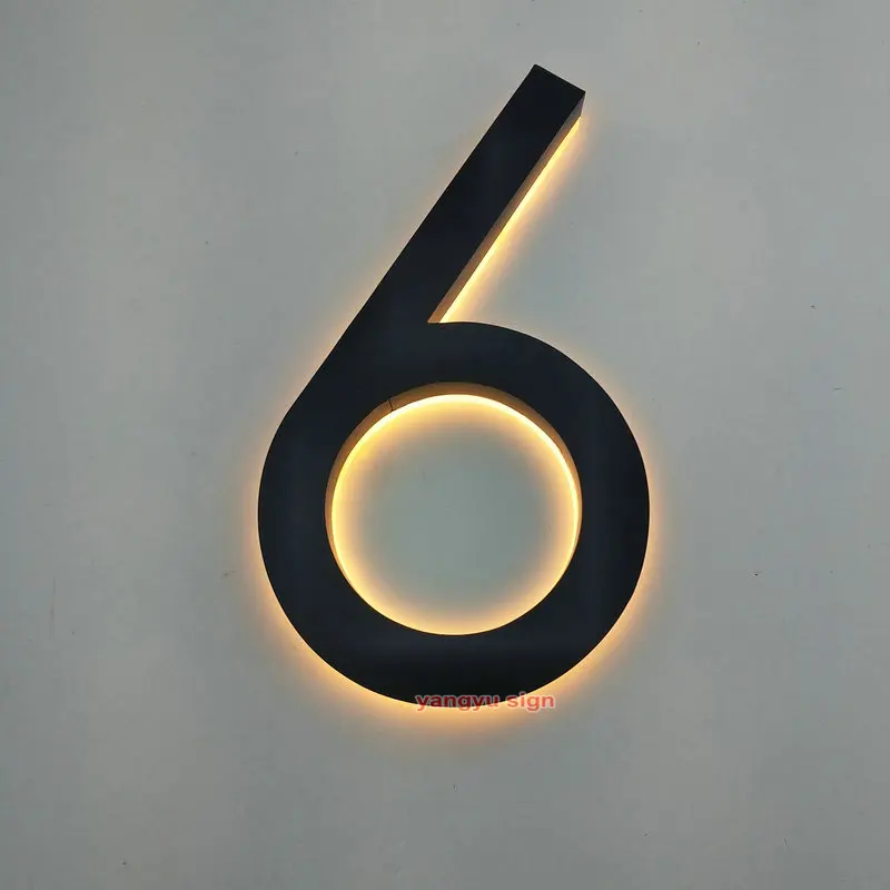 led moderno numero casa hotel placa porta 01