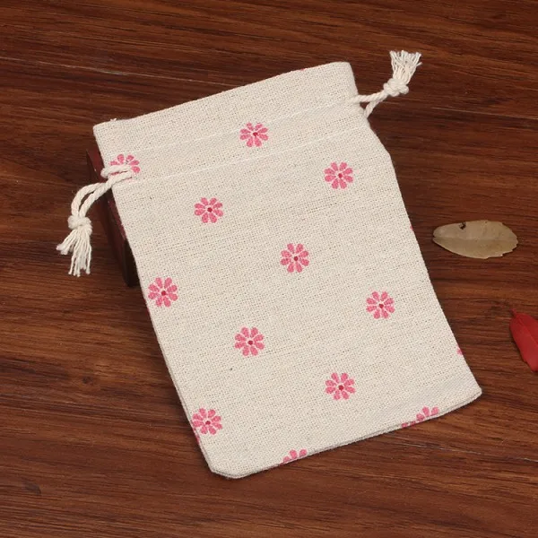 Для женщин хлопок мультфильм милый Drawstring сумка 10x14 см 10 шт./лот свежий Путешествия Макияж сумки ювелирные сумки женские косметическая Чехол - Цвет: hot pink small flowe