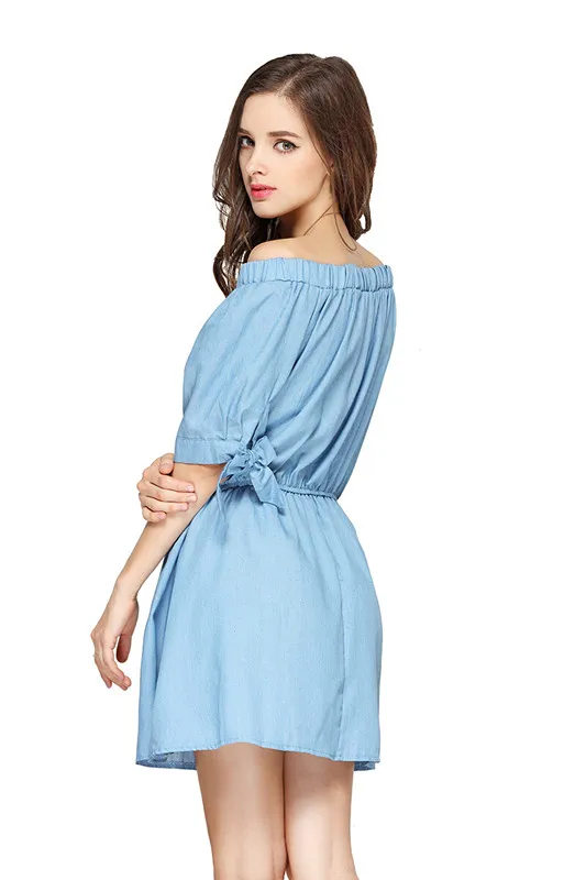 women corset slash neck jeans dress 14_