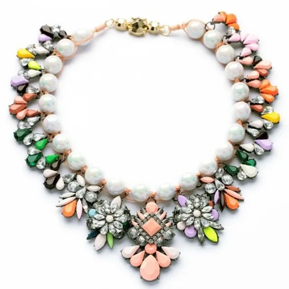 2017 Promotion New Collier Maxi Necklace Collares font b Luxury b font Color Choker Knitted Party