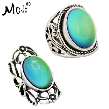 

2PS Vintage Ring Set of Rings on Fingers Mood Ring That Changes Color Wedding Rings of Strength for Women Men Jewelry RS019-053