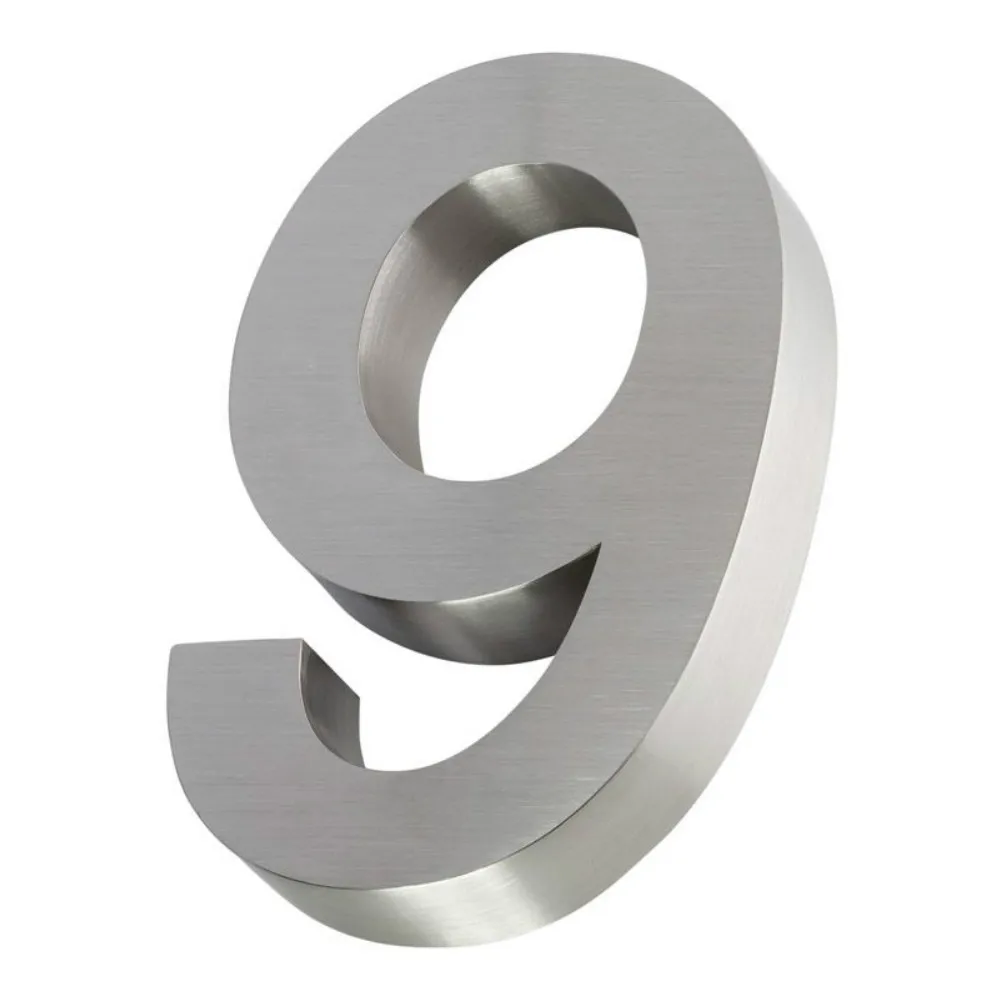 

200mm 3D Brushed stainless steel house number signs ourdoors Modern big sign address numbers for Homes Weather Resistant Durable