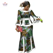 Африканский комплект из двух предметов для женщин Мода Дашики наручные рукава африканская одежда Базен размера плюс Дамская одежда Вечерние WY2718
