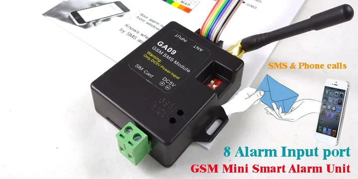 GSM блок аварийной сигнализации SMS оповещение беспроводной сигнализации GA09 Домашняя и промышленная охранная сигнализация