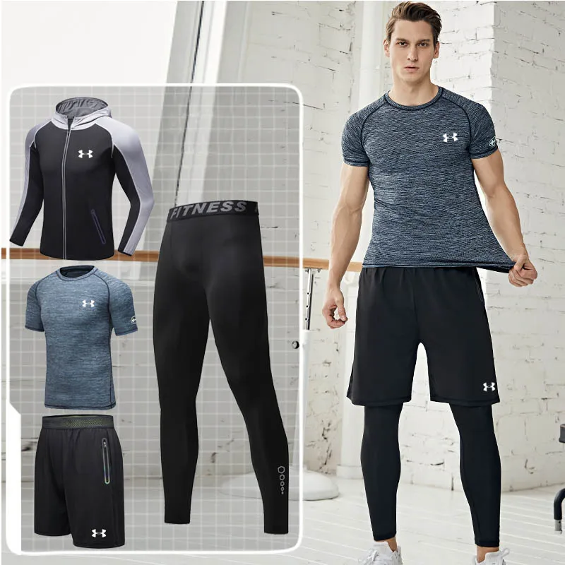

Under Armour men sport legging training jacket ropa deportiva hombre Tight Running suit Lightweight sport bar China size M-4XL