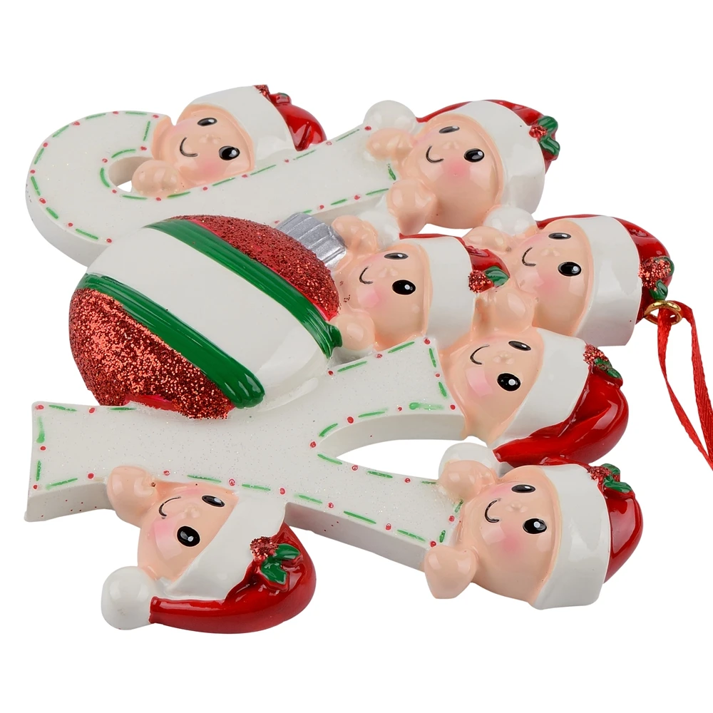 Joy Family Members of 7 Personalized Christmas Holiday Ornaments