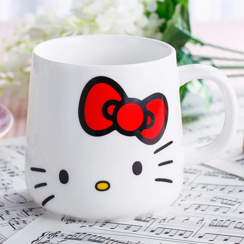 Kawaii Cartoon Hello Kitty Cat Milk Coffee Mug Star Caneca Copo