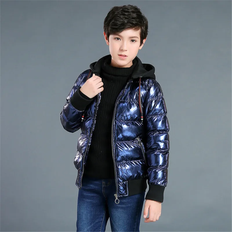Online 8 17 AÑOS NIÑOS abrigo de invierno Parka Chaqueta de algodón wadded chaqueta con capucha cálida 2018 nueva moda bronceado espesar abrigo caliente