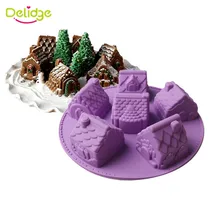 Delidge 1 шт. 6 маленький дом силиконовые формы для торта 3D ручной работы помадка шоколадный кекс форма для выпечки помадной глазури свадебный торт инструменты
