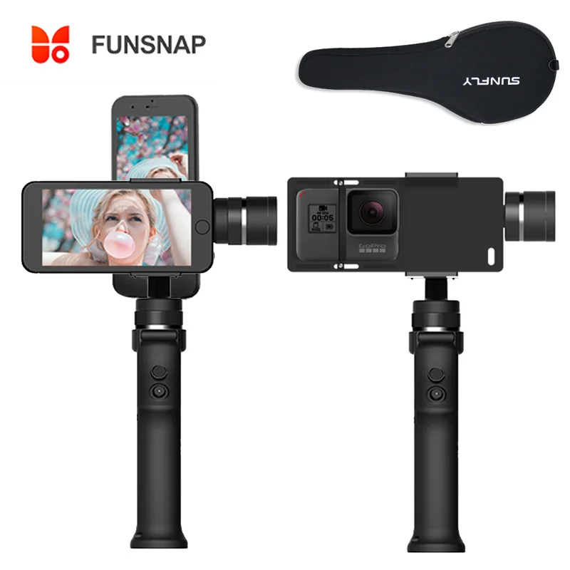 Cena Funsnap uchwycić 3 osiowy ręczny smartfon Gimbal Gopro stabilizator dla iPhone Xs Max XR pikseli Gopro 7 6 5 Y EKEN H9