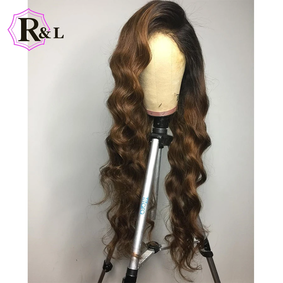 RULINDA Body Wave Ombre Lace Front Human Hair Wigs Pre plucked Side Part Brazilian Remy Hair 13X4 Lace Wigs For Women