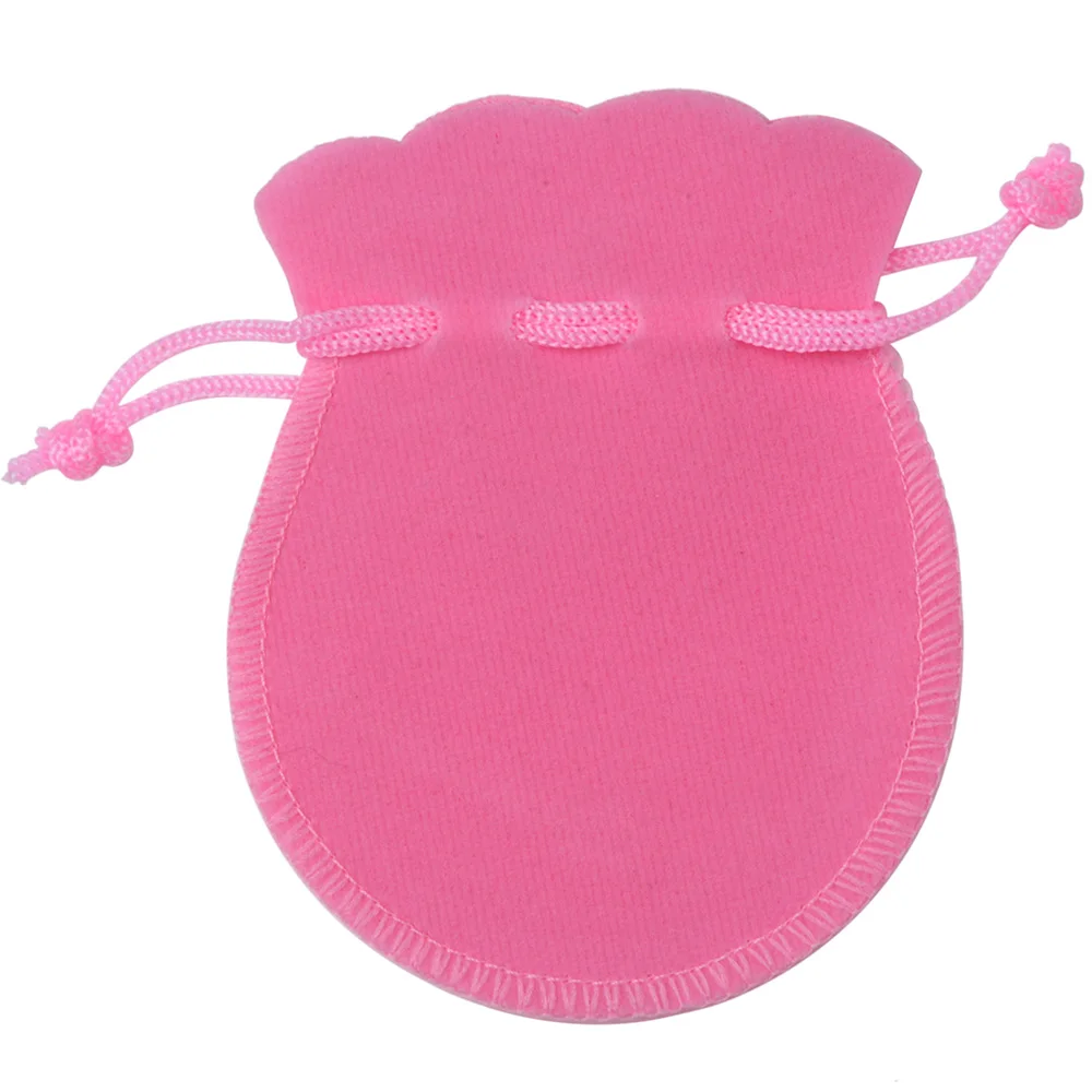 50 шт./пакет для упаковки ювелирных изделий, круглый мешок бархата 7x9 см ювелирных изделий мешки традиционные подарочные сумки и чехлы - Цвет: pink