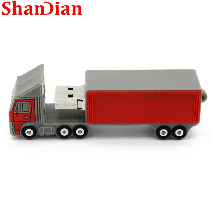 SHANDIAN трейлер Флешка флеш-накопитель 4g 32g 64G usb флэш большой грузовик модель Флэш-Карты USB2.0 палка Персонализированные Свадебные фотогра