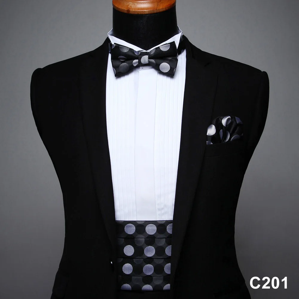 Polka Dot Men's Formal Cummerbund & Pre tied Tuxedo Prom Wedding Bow