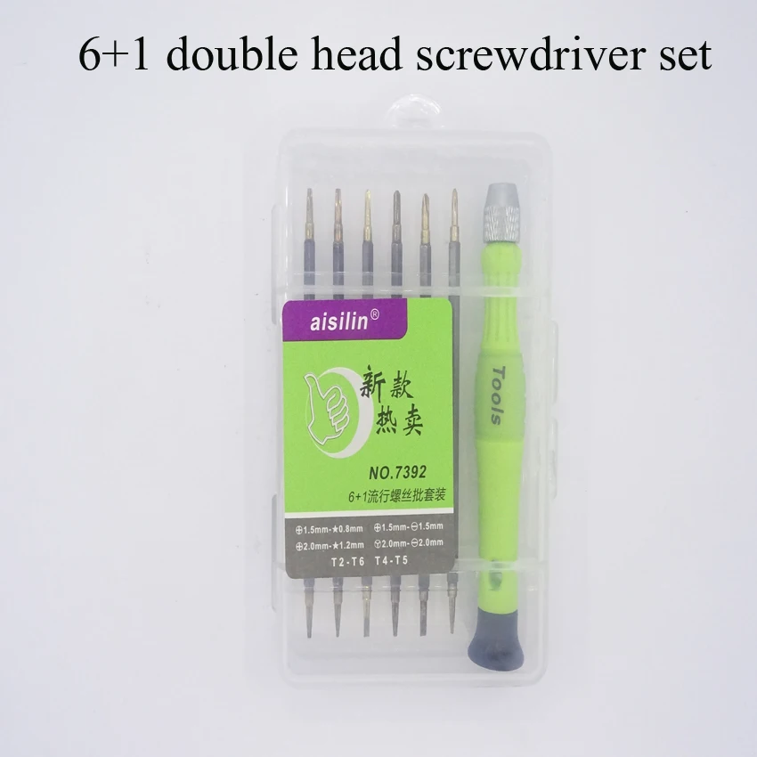 

6 in 1 double head multifunction screwdriver set 1.5MM/0.8MM/2.0MM/T2/T4/T5/T6 for repairing Mobile phone and electronic product