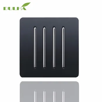 

DULHA 4 Gang 2 Way Wall Light Switch 10A 110~250V 220V Electrical Push Button Black PC Frame Panel Lamp Switches Free Shipping