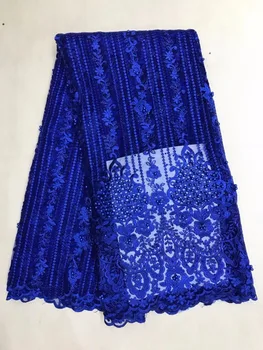 

Embroidery mesh tulLe lace fabric 5yards flower pattern beaded african lace fabrics wholesale for wedding party YZ056