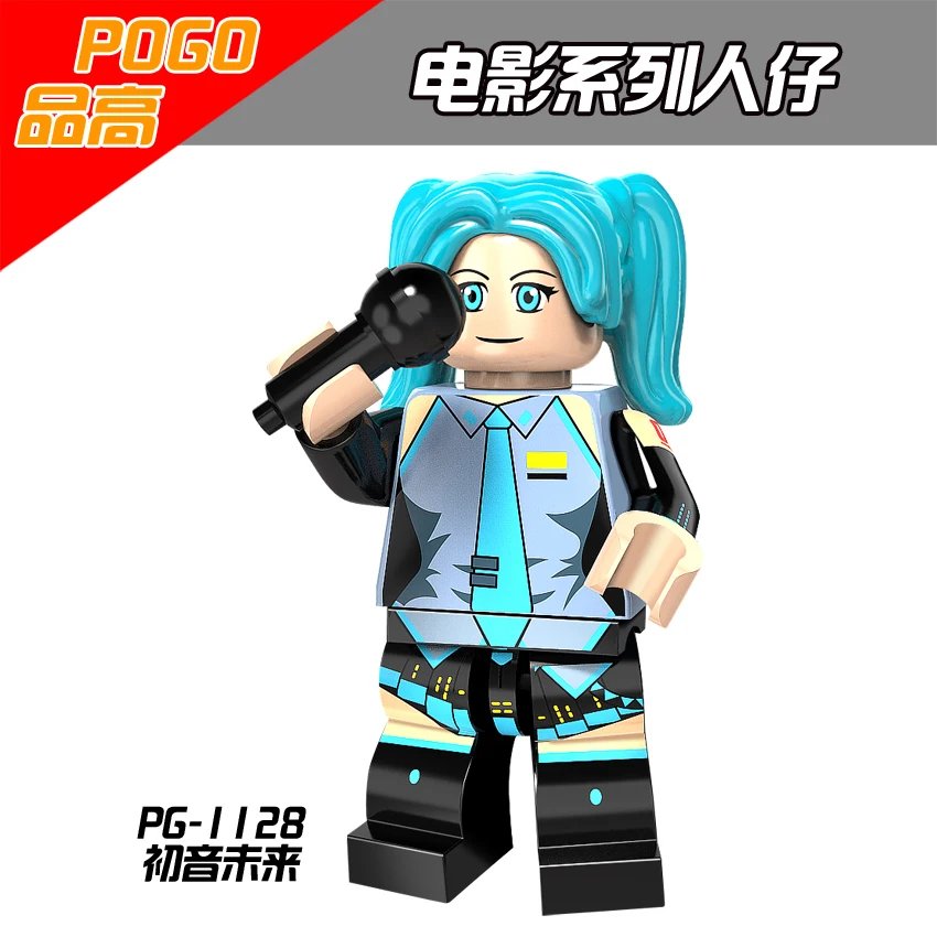 

Single Sale PG1128 Legoing Building Blocks Hatsune Miku Action Figures Catoon Cute Model Bricks Kids DIY Toys For Children