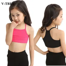 V TREE Girls Bra camisole girl cotton vest child world of tank girls underwear candy color