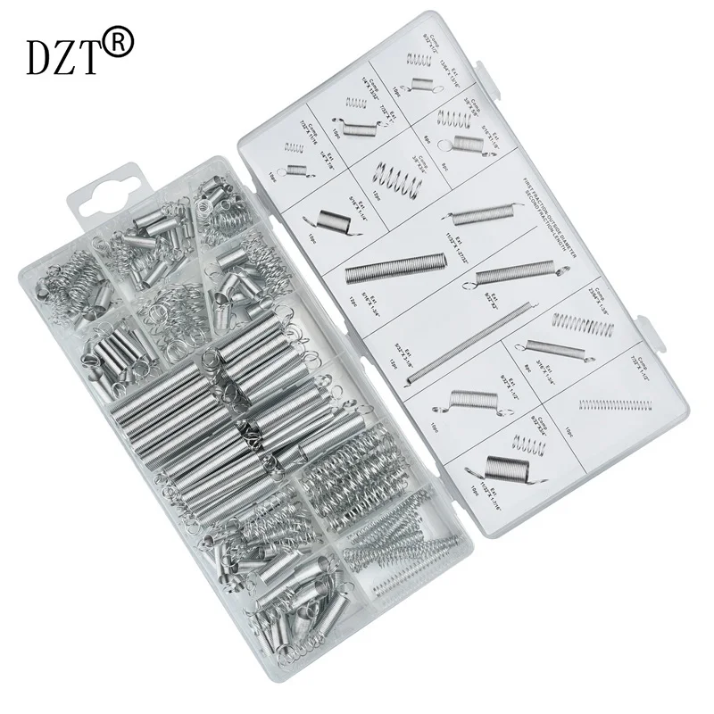 200pcs Waved Extension Spring Set Metal Tension/Compresion Springs Assortment In 20 Sizes