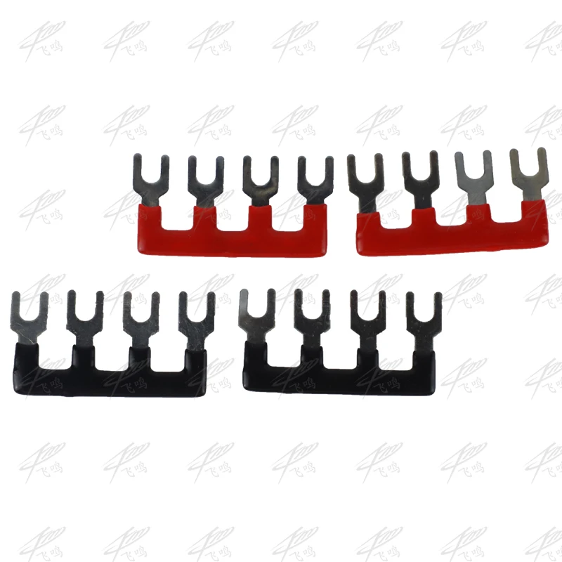 

2PCS TB2504 TB-2504 4 Position Pre Insulated Fork Terminal Connection Strip tiebar 2 colors to choose TB2504