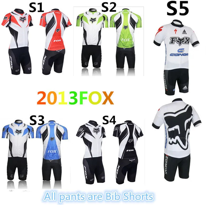 FOX sport 2013 pro Cycling Jerseys short BIB Short Set ropa ciclismo