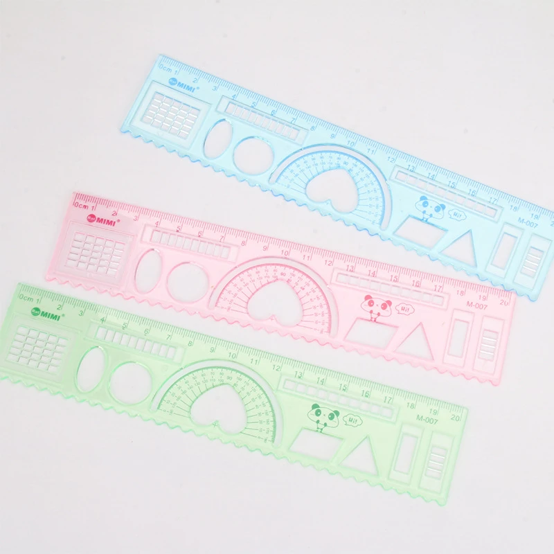 

Korean student stationery creative multifunction four in one ruler learning drawing office support factory direct selling