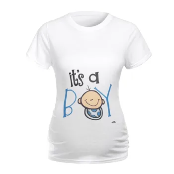 

New Summer Fashion 2019 For Pregnant Women Maternity Short Sleeve Cartoon Baby Print T-shirt Pregnancy Clothes Tee Tops
