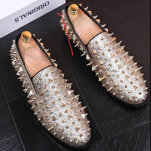 Mens Spike pointyToe Loafers casual dress Punk Studded Rivet Stylish shoes New 