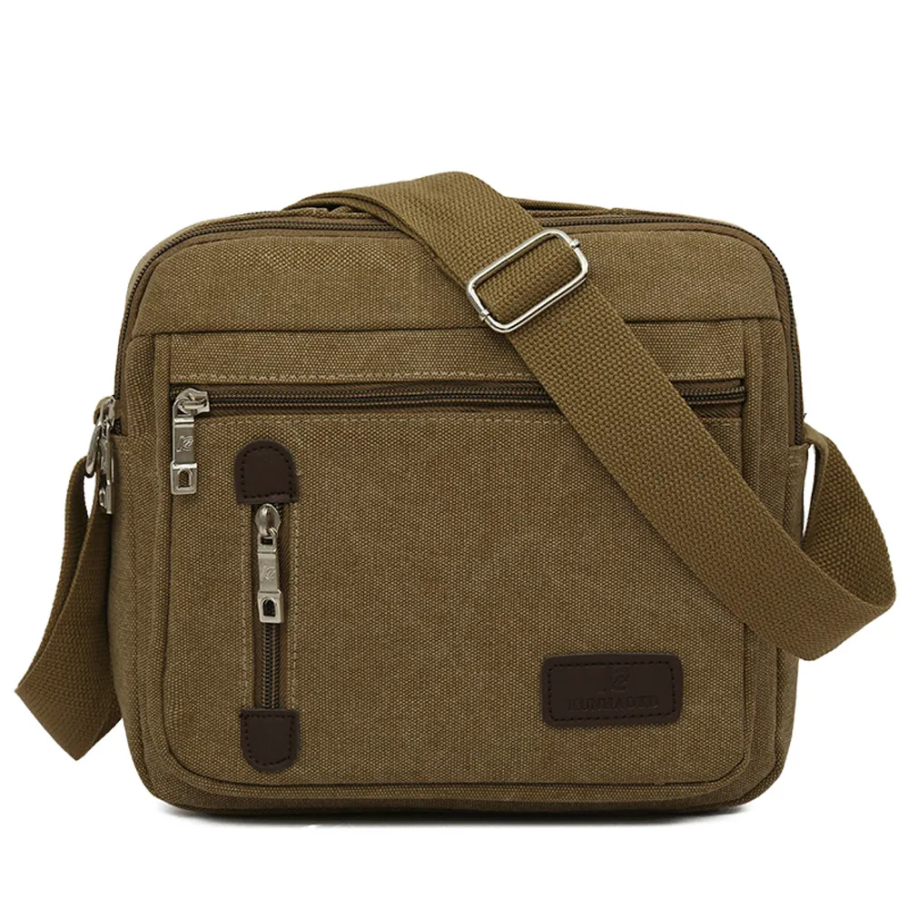 

Men Bag Vintage Business Messenger Bags Solid Color Canvas Shoulder Crossbody Bag Male Handbag Bolsa Masculina Sacoche #YL5