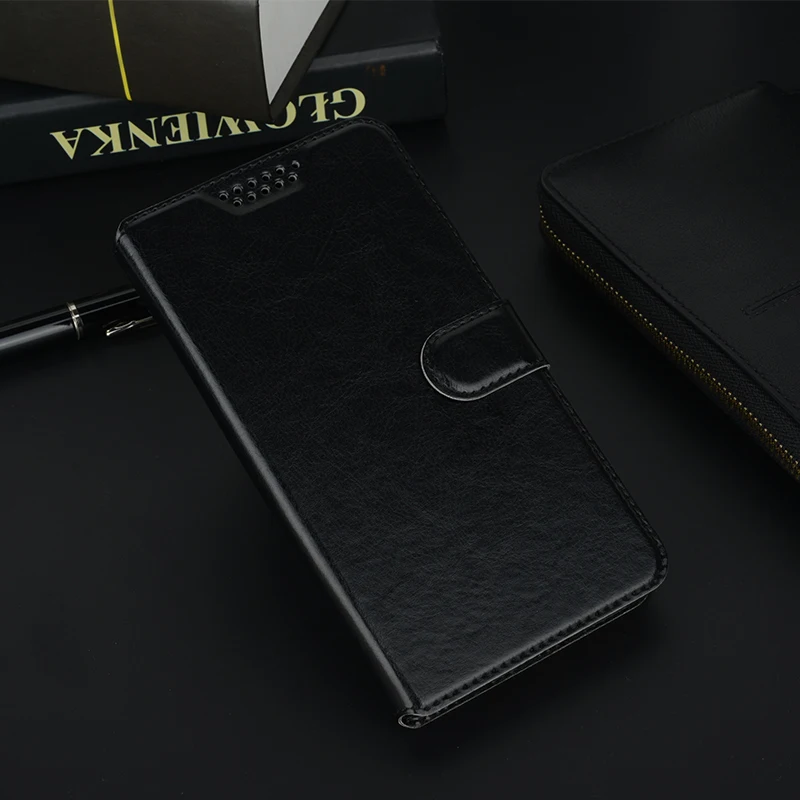 Модный кожаный чехол для Oukitel C4 C8 C11 C12 Pro Чехол-книжка Роскошный кошелек Магнитный чехол для мобильного телефона - Цвет: Black