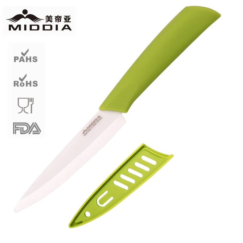 China Factory 4" Ceramic Fruit Paring Knife With Sheath For Camping