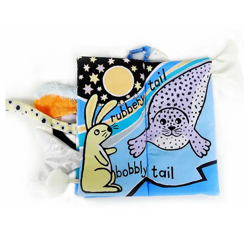 Книги для обучения и учебы в виде животных со снежными хвостами|cloth book baby|tails bookbaby