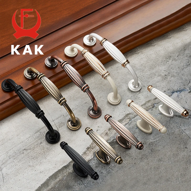 5 قطع kak الأوروبي الصلبة سبائك الزنك مجلس الوزراء مقابض الحديثة خمر درج المقابض مقابض الأثاث مقبض الباب