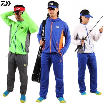 

Daiwa Outdoor Fishing Clothing Sets Men Breathable Sun UV Protection Outdoor Sportswear Suit Fishing Shirt and Fishing Pants