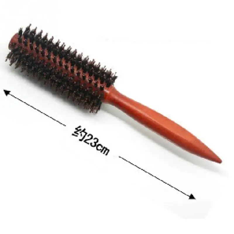 Профессиональный портативный защитный вьющиеся волосы расческа круглая щетка деревянная ручка щетина Антистатические Парикмахерские для салона/дома