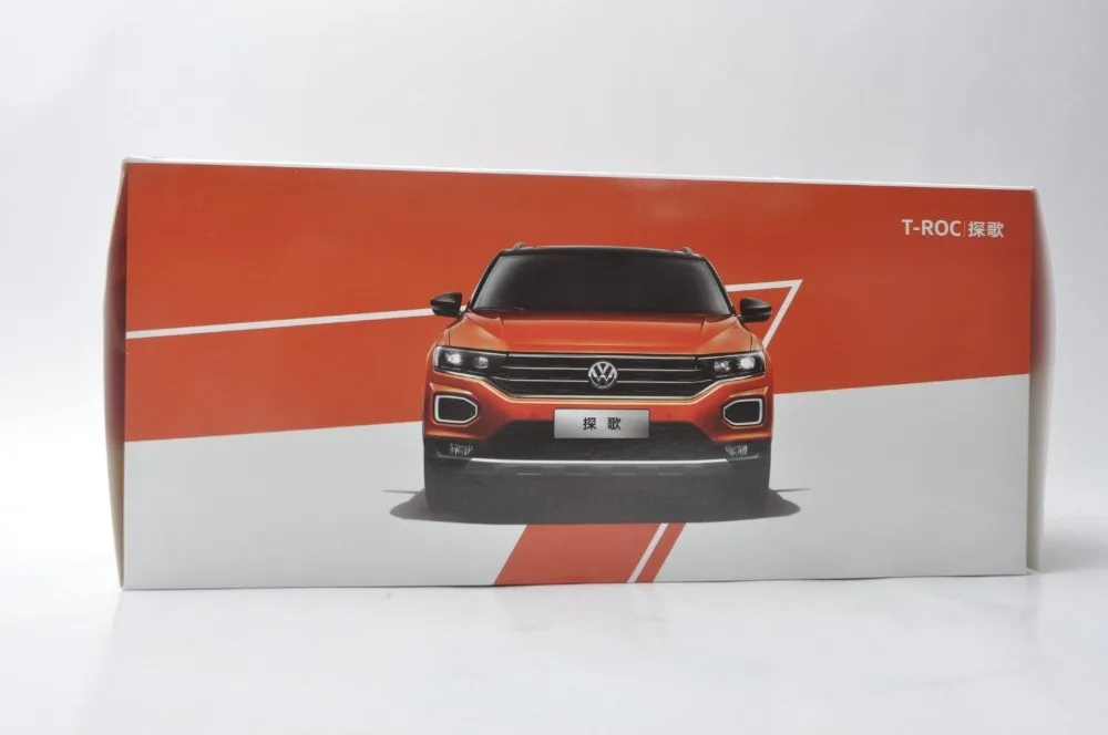 1:18 литая под давлением модель для Volkswagen VW T-ROC SUV оранжевая Игрушечная машина из сплава миниатюрная коллекция подарок TROC T Roc