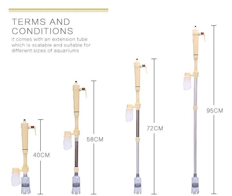 Электрический аквариум Сифон автоматический сифон рыба гравий очиститель насос Cheaner фильтр воды Changer песок Промывочное устройство шланг Tu - Цвет: Beige  gray
