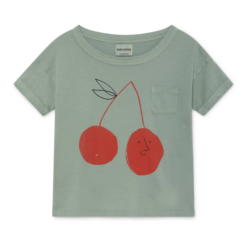 

BoBo choses Baby Boy Girls T shirt 2019 New Summer Cherry Print T-shirts Kids Short Sleeve Tees Tops for 1-7 Years Children's