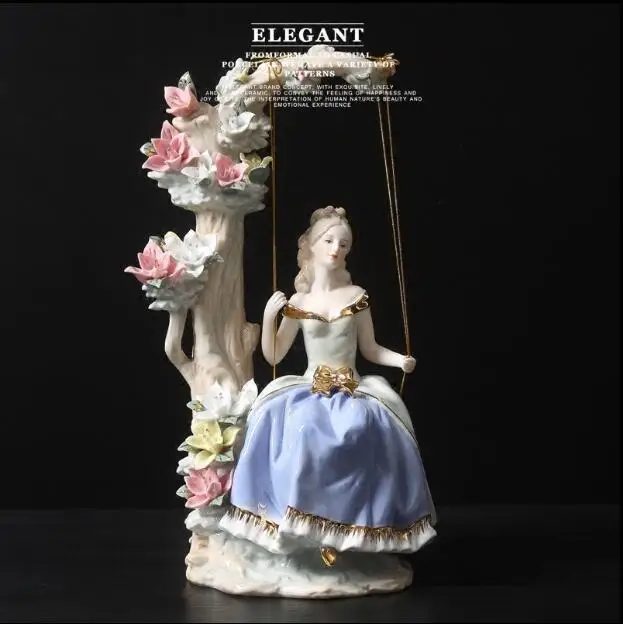 

Elegant western ceramic beauty figurine ornaments modern home decors decorative creative porcelain figurine wedding gift