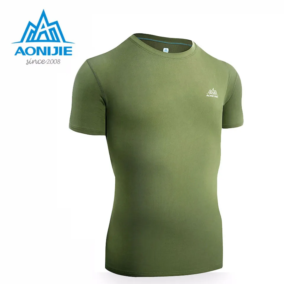 AONIJIE Summer Men's Short Sleeve Sports Training Sport Shirts Men