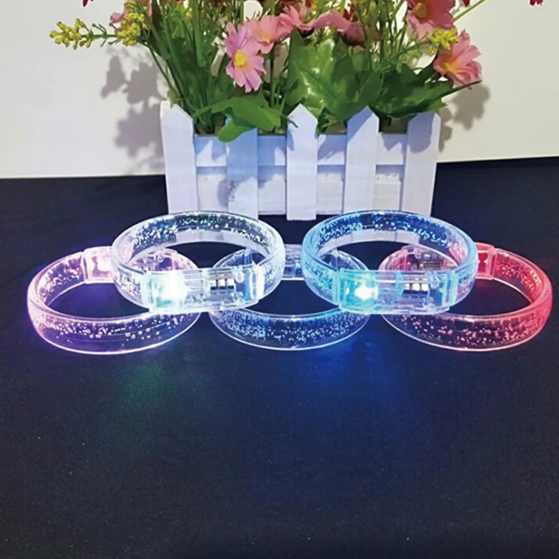 festival LED Bracelet luminous bracelet Light Up Acrylic Bangle for Party Bar Halloween Christmas Hot Dance Gift led party 20pcs (4)